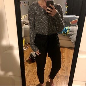 A&F Gray and White Sweater